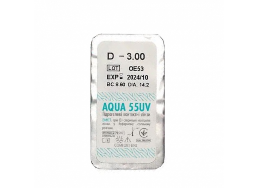 Aqua 55 UV Comfort Line контактні лінзи месячного ношения 227 фото